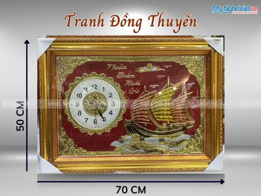 Tranh đồng chữ Thuận buồm xuôi gió