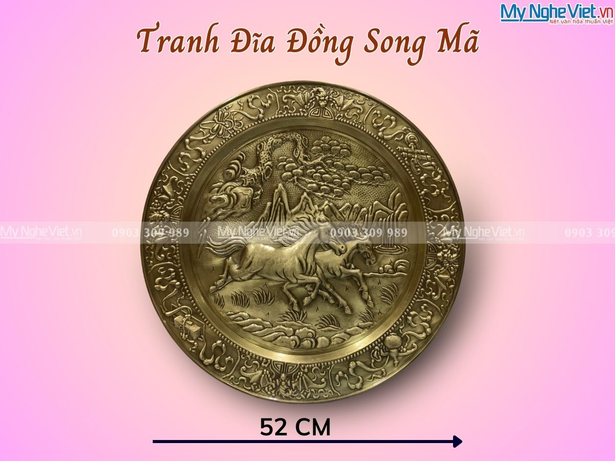 Tranh đĩa đồng song mã